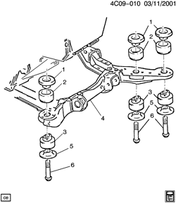 BODY MOUNTING-AIR CONDITIONING-AUDIO/ENTERTAINMENT Buick Park Avenue 1996-1996 C BODY MOUNTING