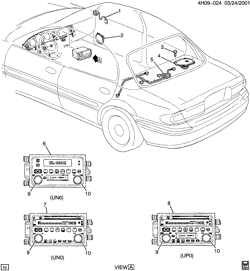 BODY MOUNTING-AIR CONDITIONING-AUDIO/ENTERTAINMENT Buick Lesabre 2002-2005 H AUDIO SYSTEM