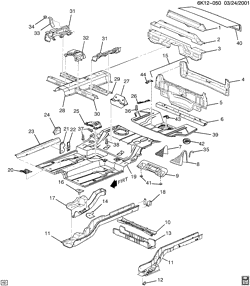 BODY MOLDINGS-SHEET METAL-REAR COMPARTMENT HARDWARE-ROOF HARDWARE Cadillac Seville 1999-1999 KS,KY SHEET METAL/BODY PART 4-UNDERBODY & REAR END