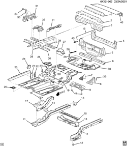 BODY MOLDINGS-SHEET METAL-REAR COMPARTMENT HARDWARE-ROOF HARDWARE Cadillac Seville 2000-2004 KS,KY SHEET METAL/BODY PART 4-UNDERBODY & REAR END