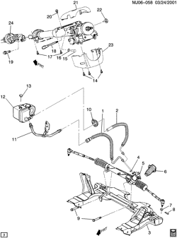 FRONT SUSPENSION-STEERING Pontiac Sunfire 1996-1996 J STEERING SYSTEM & RELATED PARTS (LD9/2.4T)