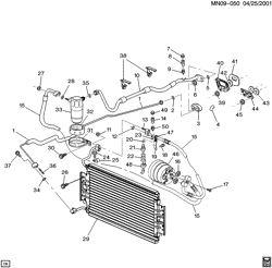 BODY MOUNTING-AIR CONDITIONING-AUDIO/ENTERTAINMENT Pontiac Grand Am 2002-2005 N A/C REFRIGERATION SYSTEM (L61/2.2F)