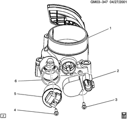FUEL SYSTEM-EXHAUST-EMISSION SYSTEM Pontiac Grand Am 2002-2005 N THROTTLE BODY (L61/2.2F)