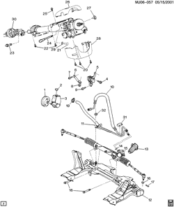 FRONT SUSPENSION-STEERING Chevrolet Cavalier 1995-1996 J STEERING SYSTEM & RELATED PARTS (LN2/2.2-4)