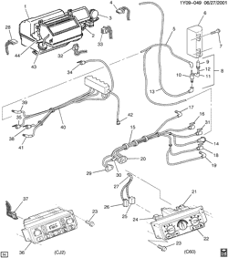BODY MOUNTING-AIR CONDITIONING-AUDIO/ENTERTAINMENT Chevrolet Corvette 1997-2002 Y A/C CONTROL SYSTEM (ELECTRICAL & VACUUM)
