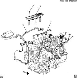 СТАРТЕР-ГЕНЕРАТОР-СИСТЕМА ЗАЖИГАНИЯ-ЭЛЕКТРООБОРУДОВАНИЕ-ЛАМПЫ Chevrolet Malibu Classic (Carryover Model) 2004-2005 N ENGINE ELECTRICAL (L61/2.2F)