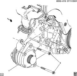 STARTER-GENERATOR-IGNITION-ELECTRICAL-LAMPS Cadillac CTS 2003-2004 D69 GENERATOR MOUNTING (LY9/2.6M,LA3/3.2N)