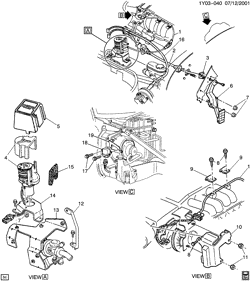 FUEL SYSTEM-EXHAUST-EMISSION SYSTEM Chevrolet Corvette 1992-1995 Y ACCELERATOR CONTROL-V8(LT5)