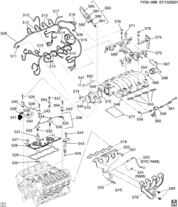 MOTOR 8 CILINDROS Chevrolet Corvette 2001-2003 Y ENGINE ASM-5.7L V8 PART 5 MANIFOLDS AND FUEL RELATED PARTS (LS6/5.7S)