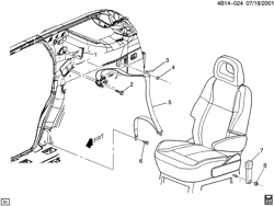 INTERIOR TRIM-FRONT SEAT TRIM-SEAT BELTS Buick Rendezvous 2002-2007 B SEAT BELTS/REAR-BUCKET(AQ4)