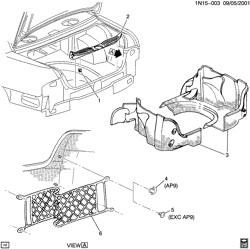 REAR SEAT TRIM-CARPET Chevrolet Malibu 2001-2002 N COMPARTMENT TRIM/REAR