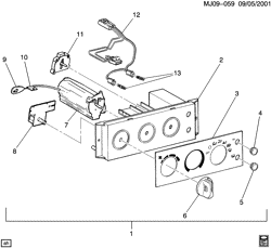 BODY MOUNTING-AIR CONDITIONING-AUDIO/ENTERTAINMENT Chevrolet Cavalier 1997-1999 J A/C & HEATER CONTROL ASM (C60)