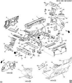 BODY MOLDINGS-SHEET METAL-REAR COMPARTMENT HARDWARE-ROOF HARDWARE Cadillac Seville 1998-1999 KS,KY SHEET METAL/BODY PART 1-ENGINE COMPARTMENT & DASH(EXPORT)(RHD)