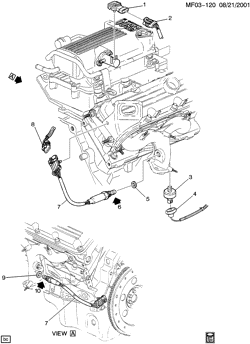 FUEL SYSTEM-EXHAUST-EMISSION SYSTEM Chevrolet Camaro 1998-2002 F M.A.P. & OXYGEN SENSORS (L36/3.8K)