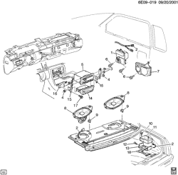 КРЕПЛЕНИЕ КУЗОВА-КОНДИЦИОНЕР-АУДИОСИСТЕМА Cadillac Eldorado 1998-2002 E AUDIO SYSTEM