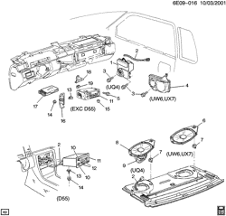 BODY MOUNTING-AIR CONDITIONING-AUDIO/ENTERTAINMENT Cadillac Eldorado 1994-1995 E AUDIO SYSTEM
