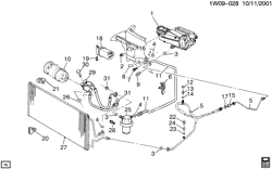 BODY MOUNTING-AIR CONDITIONING-AUDIO/ENTERTAINMENT Chevrolet Monte Carlo 2000-2003 W19-27 A/C REFRIGERATION SYSTEM