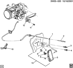 FUEL SYSTEM-EXHAUST-EMISSION SYSTEM Chevrolet Monte Carlo 1998-1999 W ACCELERATOR CONTROL-V6 (L36/3.8K)