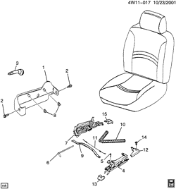 REAR GLASS-SEAT PARTS-ADJUSTER Buick Century 2001-2004 W ADJUSTER ASM/SEAT PASSENGER MANUAL(EXC (AG2))