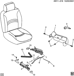 REAR GLASS-SEAT PARTS-ADJUSTER Buick Century 2001-2005 WS69 ADJUSTER ASM/SEAT DRIVER MANUAL(EXC (AG1))