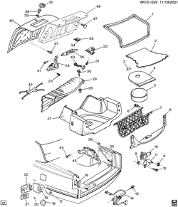 BODY MOLDINGS-SHEET METAL-REAR COMPARTMENT HARDWARE-ROOF HARDWARE Cadillac Deville 1996-1996 KD,KF REAR COMPARTMENT HARDWARE & TRIM