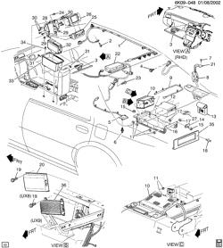 BODY MOUNTING-AIR CONDITIONING-AUDIO/ENTERTAINMENT Cadillac Seville 2000-2001 KS,KY NAVIGATION SYSTEM (UY4)