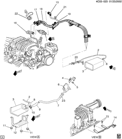 FUEL SYSTEM-EXHAUST-EMISSION SYSTEM Buick Park Avenue 1998-2005 C VAPOR CANISTER & RELATED PARTS (L67/3.8-1)