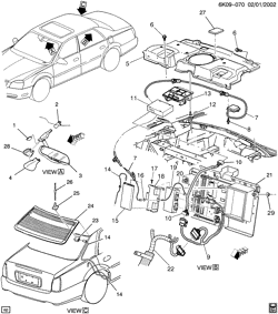 BODY MOUNTING-AIR CONDITIONING-AUDIO/ENTERTAINMENT Cadillac Deville 2001-2001 KF COMMUNICATION SYSTEM ONSTAR(UE1)