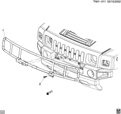 СИСТЕМА ОХЛАЖДЕНИЯ-РЕШЕТКА-МАСЛЯНАЯ СИСТЕМА Hummer H2 SUV - 06 Bodystyle 2003-2009 N2 RADIATOR GRILLE GUARD (V20)