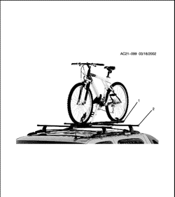 ДОПОЛНИТЕЛЬНОЕ ОБОРУДОВАНИЕ Pontiac Aztek 2001-2005 B CARRIER PKG/BICYCLE (WHEEL MOUNT)