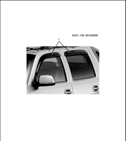 ДОПОЛНИТЕЛЬНОЕ ОБОРУДОВАНИЕ Buick Rendezvous 2002-2007 B DEFLECTOR PKG/SIDE WINDOW AIR