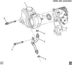 ПЕРЕДН. ПОДВЕКА, УПРАВЛ. Chevrolet Cavalier 2002-2005 J STEERING PUMP MOUNTING (L61/2.2F)