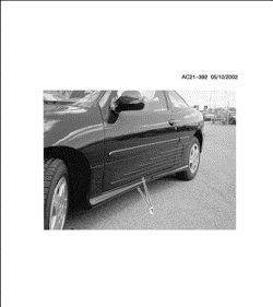 ДОПОЛНИТЕЛЬНОЕ ОБОРУДОВАНИЕ Chevrolet Cavalier 2002-2004 J MOLDING PKG/BODY SIDE LOWER