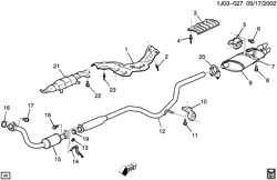FUEL SYSTEM-EXHAUST-EMISSION SYSTEM Chevrolet Cavalier 2001-2002 J EXHAUST SYSTEM (LD9/2.4T)