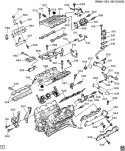 MOTOR 6 CILINDROS Buick Regal 1993-1995 W ENGINE ASM-3.1L V6 PART 5 MANIFOLDS & FUEL RELATED PARTS (L82/3.1M)