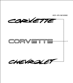 ДОПОЛНИТЕЛЬНОЕ ОБОРУДОВАНИЕ Chevrolet Corvette 2005-2005 Y DECAL PKG/WINDSHIELD