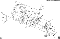 STARTER-GENERATOR-IGNITION-ELECTRICAL-LAMPS Chevrolet Camaro 1994-1997 F GENERATOR MOUNTING (LT1/5.7P)