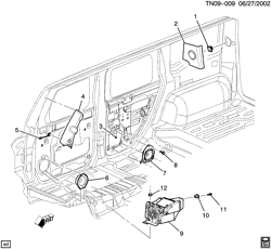 BODY MOUNTING-AIR CONDITIONING-AUDIO/ENTERTAINMENT Hummer H2 SUV - 06 Bodystyle 2003-2007 N2(06) AUDIO SYSTEM/SPEAKERS