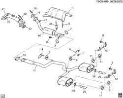 FUEL SYSTEM-EXHAUST-EMISSION SYSTEM Chevrolet Monte Carlo 2000-2005 W27 EXHAUST SYSTEM (L36/3.8K)