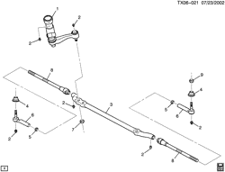 FRONT AXLE-FRONT SUSPENSION-STEERING-DIFFERENTIAL GEAR Hummer H2 2003-2009 N2 STEERING LINKAGE