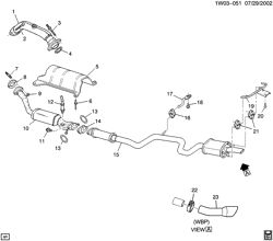 FUEL SYSTEM-EXHAUST-EMISSION SYSTEM Chevrolet Monte Carlo 2003-2005 W19 EXHAUST SYSTEM (L36/3.8K)