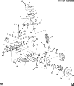 FRONT SUSPENSION-STEERING Cadillac CTS 2003-2007 D69 SUSPENSION/FRONT