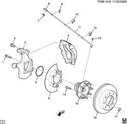 ТОРМОЗА Hummer H2 2003-2009 N2 BRAKE CALIPER MOUNTING/FRONT & KNUCKLE