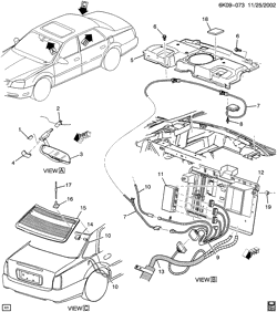 КРЕПЛЕНИЕ КУЗОВА-КОНДИЦИОНЕР-АУДИОСИСТЕМА Cadillac Deville 2002-2004 KD COMMUNICATION SYSTEM ONSTAR(UE1,EXC (UV8))