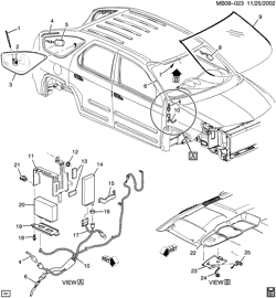 BODY MOUNTING-AIR CONDITIONING-AUDIO/ENTERTAINMENT Buick Rendezvous 2002-2002 B COMMUNICATION SYSTEM ONSTAR(UE1)