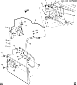 BODY MOUNTING-AIR CONDITIONING-AUDIO/ENTERTAINMENT Chevrolet Cavalier 1996-1997 J A/C REFRIGERATION SYSTEM (LN2/2.2-4)(C60)
