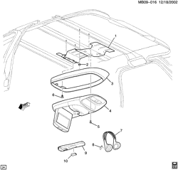 BODY MOUNTING-AIR CONDITIONING-AUDIO/ENTERTAINMENT Buick Rendezvous 2003-2005 B ENTERTAINMENT SYSTEM (U32)