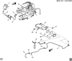 FUEL SYSTEM-EXHAUST-EMISSION SYSTEM Cadillac CTS 2003-2004 D VAPOR CANISTER & RELATED PARTS (LY9/2.6M,LA3/3.2N)