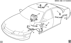 FREIOS Buick Regal 1999-1999 WB,WF BRAKE ELECTRICAL SYSTEM/ANTI-LOCK(JL9)