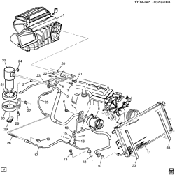 КРЕПЛЕНИЕ КУЗОВА-КОНДИЦИОНЕР-АУДИОСИСТЕМА Chevrolet Corvette 1997-2004 Y A/C REFRIGERATION SYSTEM